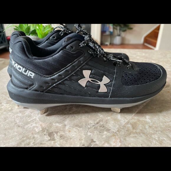 UNDER Armour Men's UA Yard Low ST Baseball Cleats - Black NEW size 7 - Picture 2 of 8